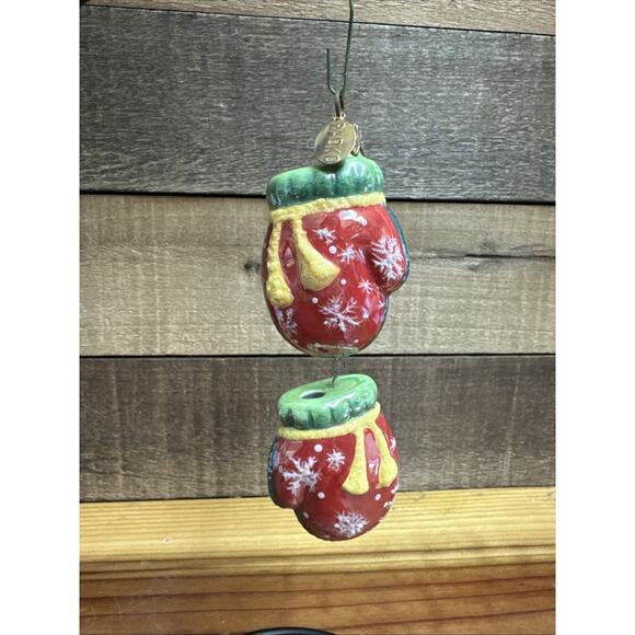 Christopher Radko Other - Radko Holiday Celebrations Hanging Mittens Ornament Vintage